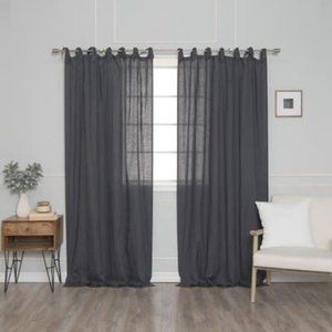French Linen Romantic Tie Top Curtains